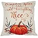 ZUEXT Fall Harvest Pumpkin Throw Pillow Covers 18x18 Inch, Set of 4 Cotton Linen Autumn Thanksgiving Pillowcases, Square Halloween Pillow Covers for Car Sofa Bed Couch, Farmhouse Thanksgiving Gifts
