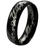 BOHG Jewelry Mens Womens Wide 6mm Lord of the Rings Stainless Steel Wedding Engagement Band Silver Black
