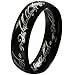 BOHG Jewelry Mens Womens Wide 6mm Lord of the Rings Stainless Steel Wedding Engagement Band Silver Black