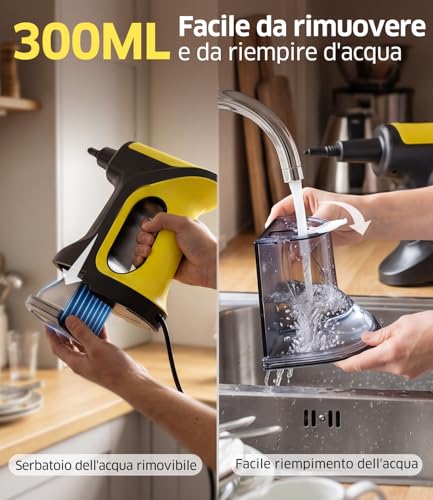 PEXCHO Steam Mop with Portable Cleaner 1500 W, Removable Tank