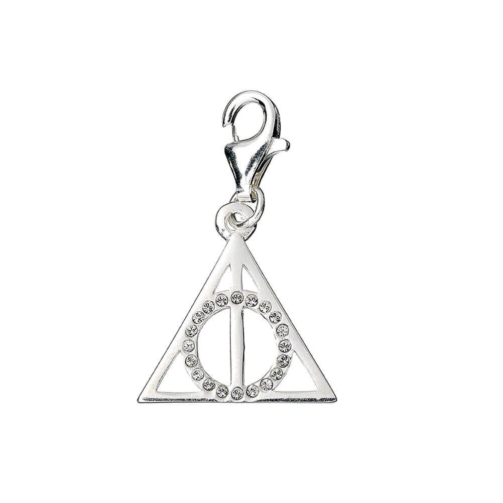 Harry Potter Sterling Silver Deathly Hallows Crystal Clip on Charm