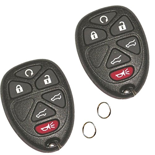 Discount Keyless Pair of Replacement 6 Button Automotive Keyless Entry Remote Control Transmitters with Key Rings Compatible with GM Vehicles OUC60270