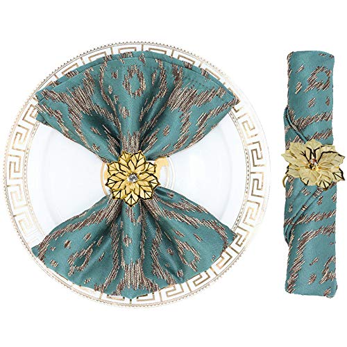wonlex Hollow Out Flower Napkin Ring for Wedding Reception Banquet Birthday, Dinner Party, Table Decor