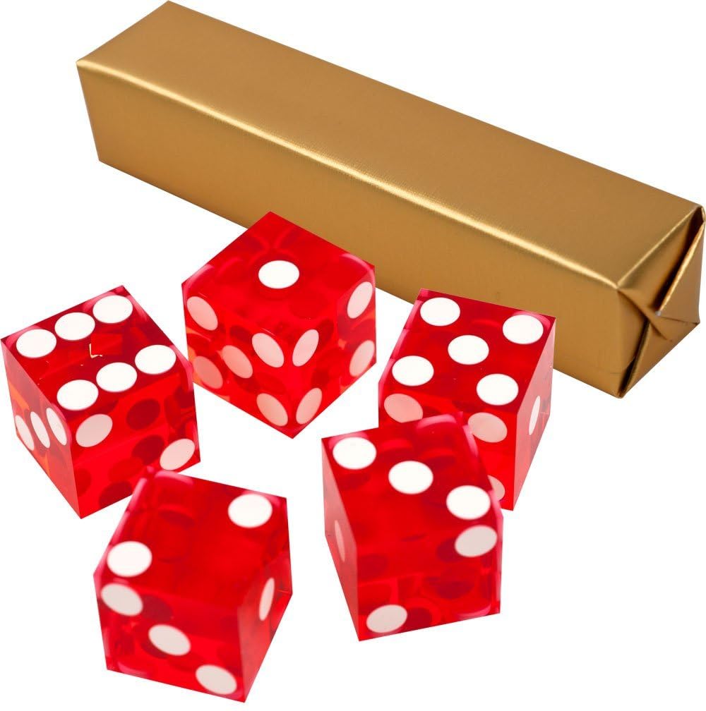 5 x Perfect 19MM Precision Casino Dice/Craps (red)