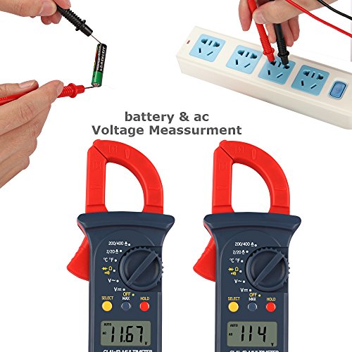Micsoa Digital Clamp Meter Auto Ranging Multimeter AC DC Voltage, AC Current, Resistance and Temperature Test - Thumbnail 3