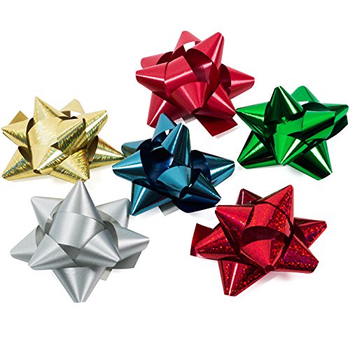 Gift Bows - Ribbons and Bows for Gifts - Bows for Gifts - Bows for Gift Wrap - 36 Peel and Stick, Self Adhesive, Assorted Color Bows by Tablesto