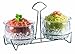 ChefVentions Twin Dip Bowls on Ice - 5 Piece Set, Stainless Steel Metal Stand, Holds Fruit, Dip, Salad, Dessert, BPA Free Acrylic