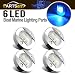 Partsam 4Pcs 3" Inch Round Chrome Marine Clear Lens Blue LED Transom Mount Stern Anchor Navigation Lights IP67 Waterproof,Round Boat Marine Lamps 6-2835-SMD,Boat LED Stern Lights 12V