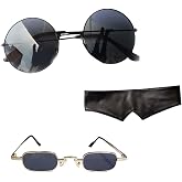 Ealipoi Go-jo Satoru Sunglasses Anime Go-jo Cosplay Satoru Round Glass Jjk Cosplay Props 3pcs