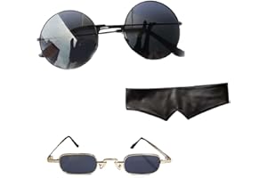 Ealipoi Go-jo Satoru Sunglasses Anime Go-jo Cosplay Satoru Round Glass Jujitsu Cosplay Props 3pcs