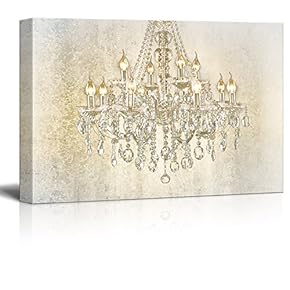 Chandelier on Vintage Background - Canvas Art Wall Art - 12"x18"