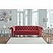 Ashley Furniture Signature Design - Malchin Casual Upholstered Sofa with Faux Crystal Button Tufting - RTA Sofa in a Box - Red