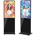 QIXZOCV 49 Inch Indoor Floor Standing Digital Signage Advertising Display Kiosk LCD Screen Commercial Totem Android System Vertical Poster with Auto Media Player
