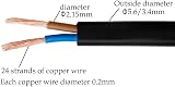 Mr.Gadget's Solutions 2 Core Black PVC Mains Electrical Cable 0.75 mm² 5m view 3