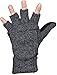 Yeeasy Men's Winter Gloves Warm Wool Knitted Convertible Fingerless Mittens Unisex (Dark Gray)