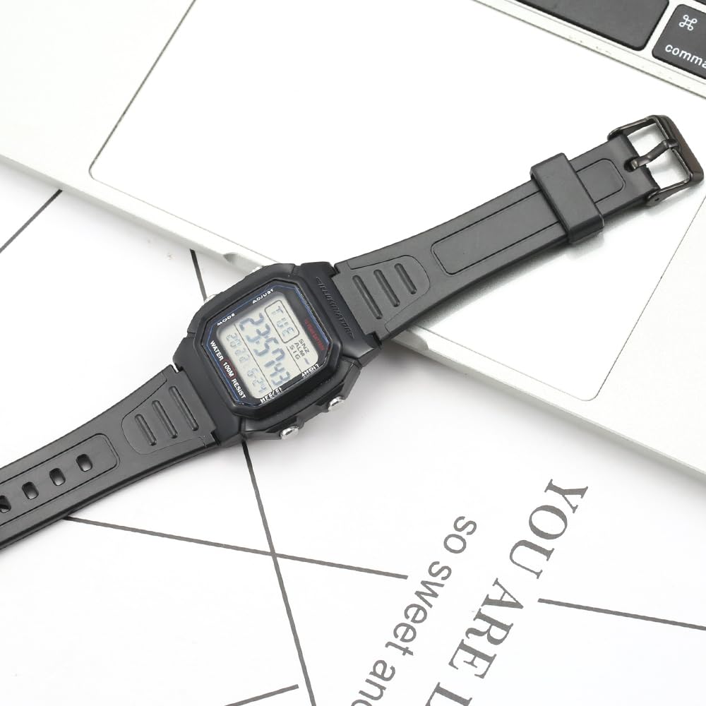 18mm rubber strap Compatible with Casio W800HG Series watch band W-800H replacement bracelet