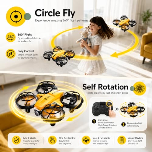 Holy Stone HS420 Mini Drone with 1080P HD FPV Camera for Kids Adults Beginners, Pocket RC Quadcopter with 3 Batteries 1Carrying Case,Toss to Launch,Gesture Selfie, Altitude Hold, Circle Fly