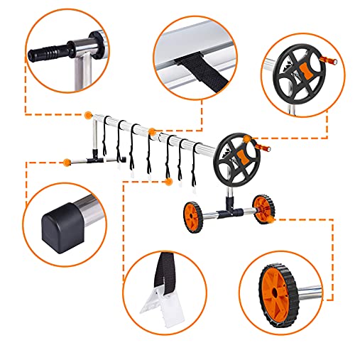 Swimming Pool Cover Reel Set for Inground Pool Roller Solar Blanket