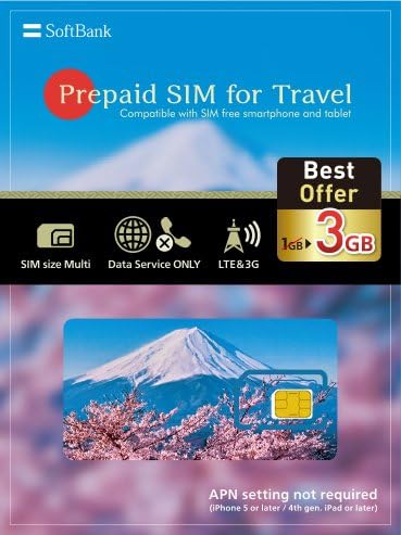 Softbank Prepaid Sim Card For Travel Japan Sim Data 3gb 4g Lte Sim Size Multi 31days Amazon Co Uk Electronics Photo