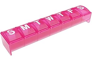 EZY DOSE Weekly (7-Day) Pill Organizer, Medicine Planner with Large Compartments for Easy Pill Removal, BPA-Free Vitamin Box,