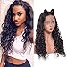 ISEE Hair Transparent Water Wave Lace Front Wigs Human Hair Pre Plucked 18 Inch 150% Density Brazilian 13x4 Lace Closure Deep Curly Wave Human Hair Wigs for Black Women Natural Black