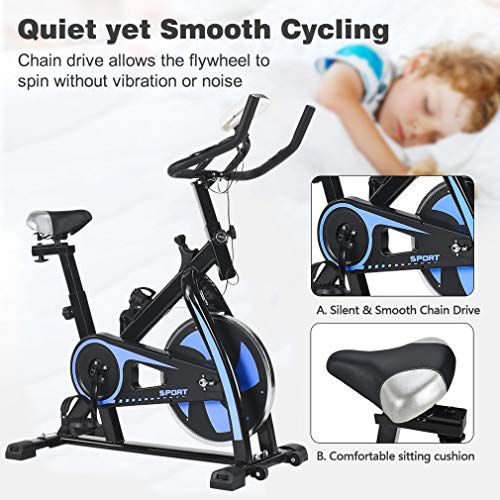 Simoner Indoor Health & Fitness Exercise Bike Bicycle, Stationary Cycling Cardio Trainer, Home Training Workout Equipment (A) - Thumbnail 2