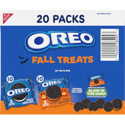 OREO BOO! FALL TREATS TRICK OR TREAT HALLOWEEN COOKIES VARIETY PACK, 20 SNACK PACKS (20 COOKIES PER PACK)
