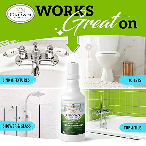 Heavy Duty Hard Water Stain Remover Set 16oz Remover and Scrub Cloth