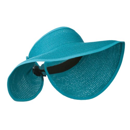 UPF 50+ Bow Closure Roll Up Visor - Turquoise OSFM
