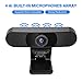 EMEET Webcam C980 Desktop Camera Full HD 1080p PC Camera for Video Calling, Conferencing, Recording, Streaming, 4 Built-in Omnidirectional Microphones, Noise Reduction, Plug and Play w/Webcam Cover
