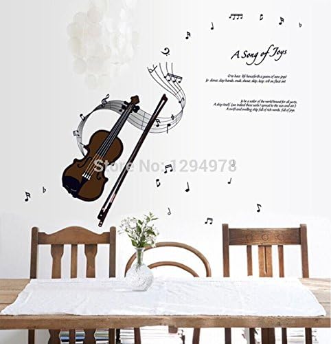 Ultismart(TM) Violin Musical Notes DIY Removable Wall Stickers Nursery Music Room The Piano Room Home Decor Mural Decal AY7180