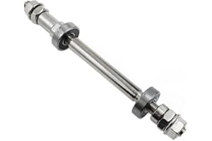 Meuey Lyot Rear Hub Axle Bike Axle Bicycle Axle 180mm/7.08inch Bicycle Multiple Speed Rear Hub Axle 3/8inch Sliver 26 tpi Hub Nut Washer Kit 1PCS