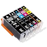 E-Z Ink (TM) Compatible Ink Cartridge Replacement for Canon PGI-250XL CLI-251XL High Yield (1 Black, 1 Cyan, 1 Magenta, 1 Yellow, 1 Photo Black) 5 Pack Compatible With MG6320 MG6420 MG6620 MG7120