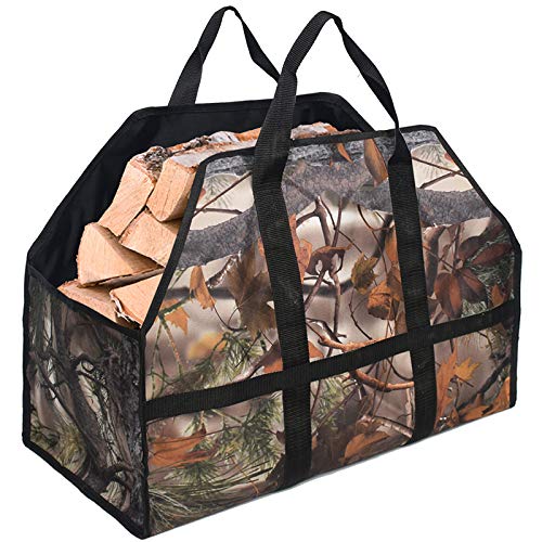 TOOGOO Firewood Log Carrier Heavy Duty Log Tote Bag with Handles Oxford Bag for Carrying Wood