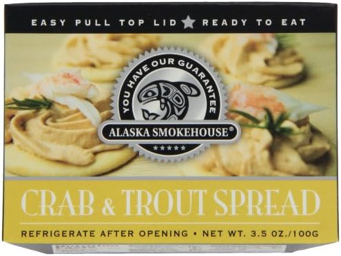 Alaska Smokehouse Crab &amp; Trout Spread Serving  Design, 3.5 Ounce Boxes (Pack of 6)