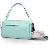 Gym Bag for Women with Shoe Compartment Sports Duffle Bag Men with Wet Pocket and Bottle Pocket Lightweight for Travel Workout, Green