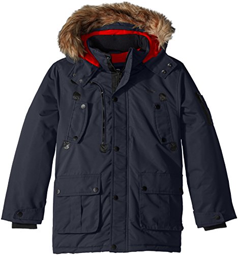 Diesel Big Boys' Outerwear Jacket (More Styles Available), Faux Fur Parka-DS68-Charcoal, 10/12