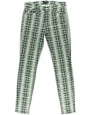 7 For All Mankind Womens Printed Mid-Rise Skinny Pants