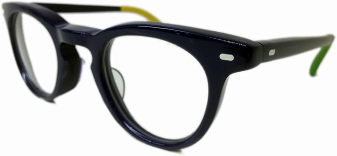 Amazon Effector エフェクター メガネ サングラス ボストンタイプ Effector Efilevol コラボレーションモデル Aw Col Spnv フレーム ネイビー 先セル 黄 緑 ファッション眼鏡 通販