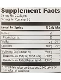 Amazon Elements de alta potencia Omega 120 °Cápsulas de gel