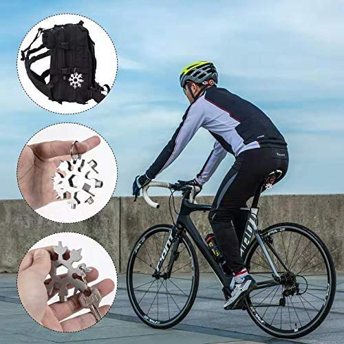 2020 Snowflake Multitool with Keychain, 19 in 1 Frosted Electroplated Snowflake Multi Tool Wrench, Great Christmas Gifts for Mens, Bottle Opener/Flat Screwdriver Kit