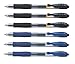 Pilot G2 pens retractable Gel Roller ballpoint 0.38 pt Black & Blue Bundle, (Pack of 6)