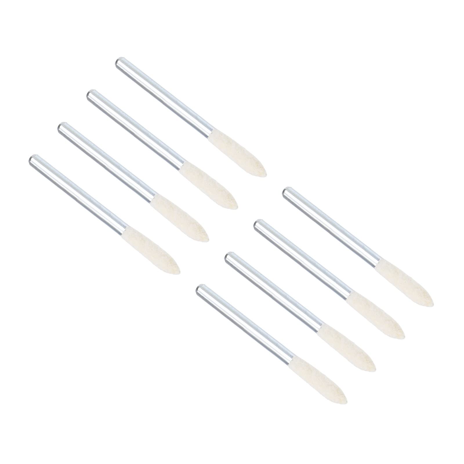 CoCud Wool Felt Mounted Polishing Bits 3mm Dia 1/8" Shank Tapered Buffing Head 10pcs