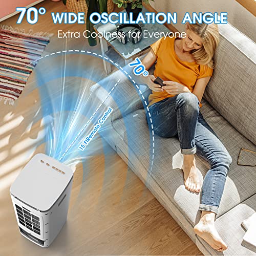 Portable Air Conditioner Evaporative Cooler with Remote Control & LED Control Panel, 2In1