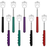 YIMICOO 8 Pack Back Scratcher for Adults Extendable - Bear Claw Back Scratchers for Men - Portable Telescoping Backscratcher with Rubber Handles in Black, Green, Purple, Red Color