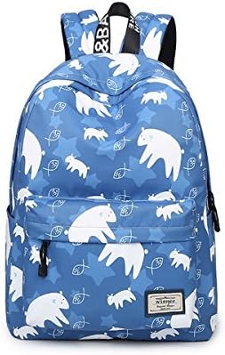 Kofuti Waterproof Leisure School Backpack Cute School Book Bag for Girls Polar Bear