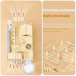 Cycodo 8 in 1 Acrylic Hamster Cage,Wooden Small