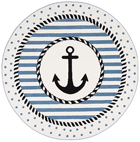 Safavieh-Carousel-Kids-Collection-CRK124A-Nautical-Anchor-Nursery-Playroom-Area-Rug-4-x-4-Round-Ivory-Navy 51nXNk3fFuL