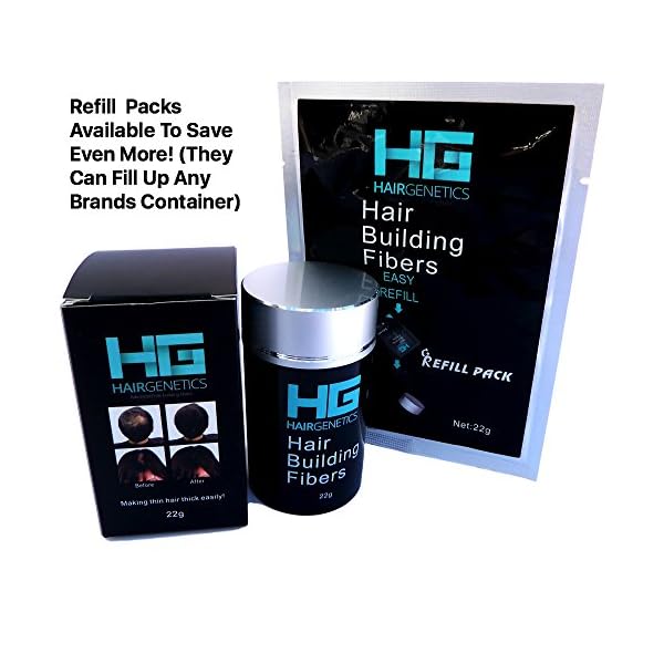 Hair Genetics Advanced Keratin Hair Building fibres Large 22g Refill Pack(Dark Brown)