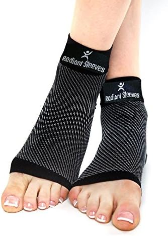 Durable Ankle Compression Sleeves (1 Pair) | Hugs The Heel &amp; Supports The Ankle To Help Increase Circulation | Aids in Healing | Plantar Fasciitis Socks | Premium Comfort and Support (Medium/Black)